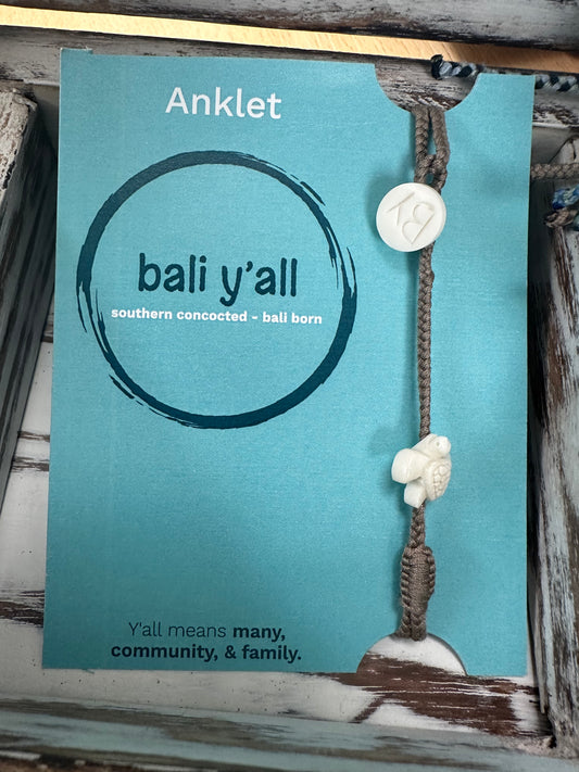 Bali - Y'all Mini Shape Anklet with Button Closure