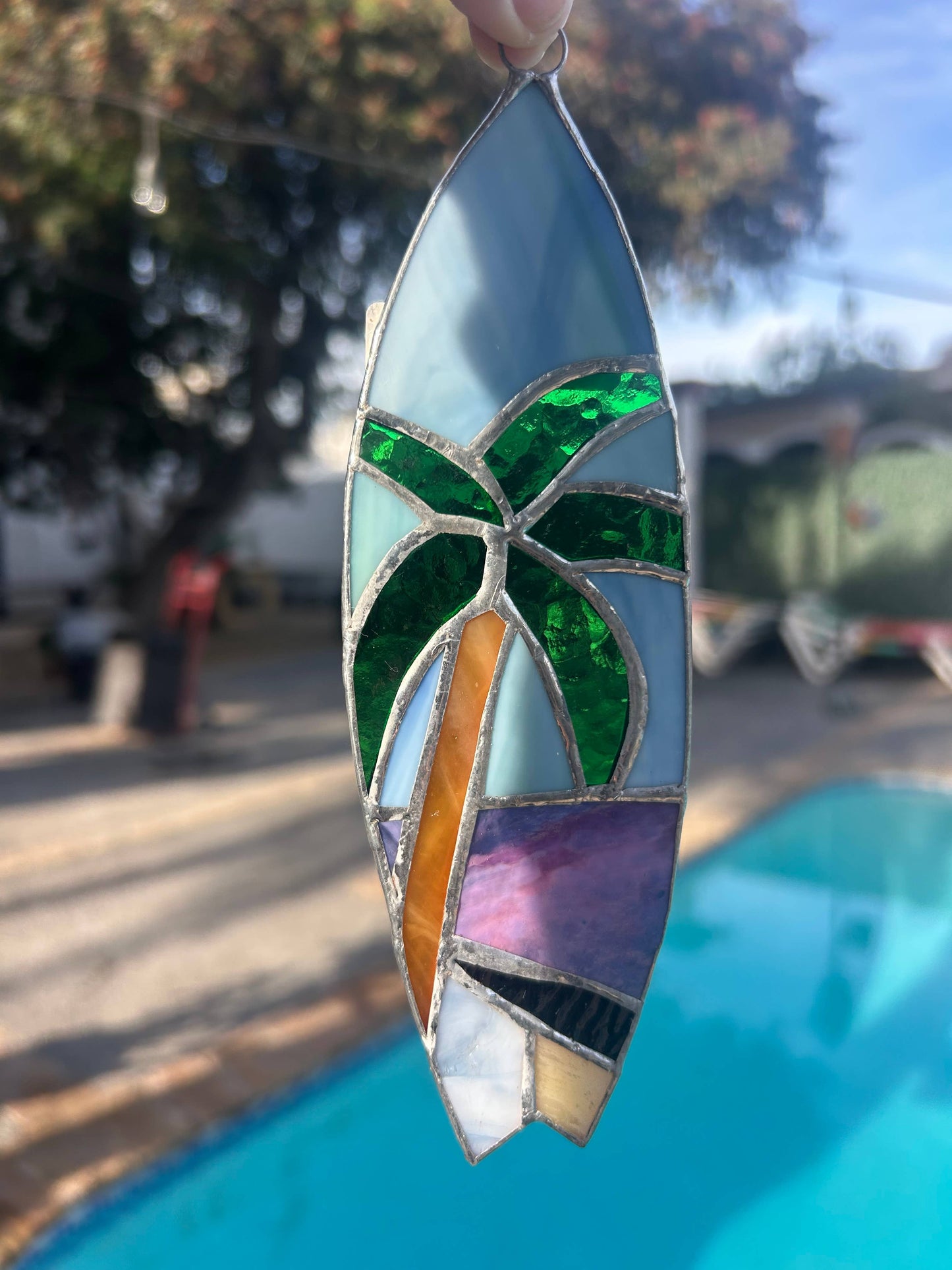 Stained Glass Mini Surfboard Sun Catcher