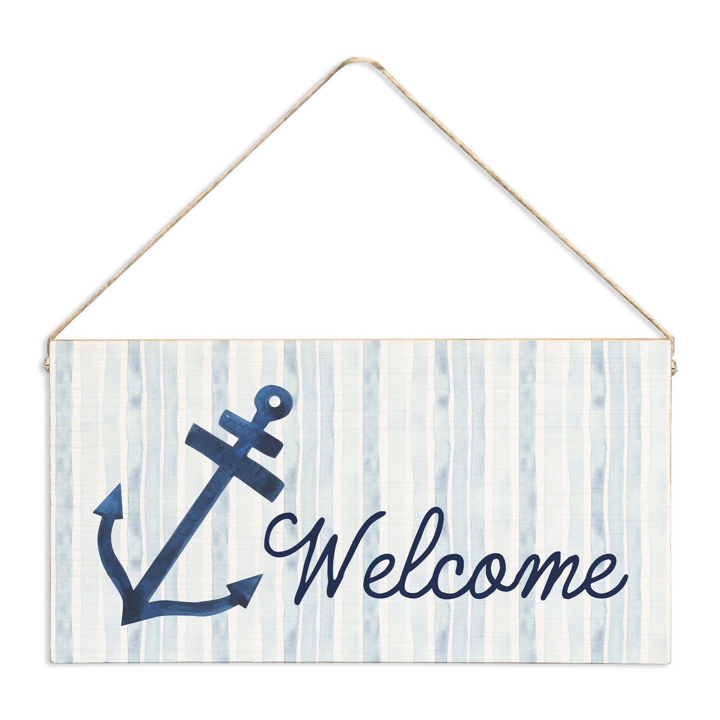 Anchor Welcome Twine Sign | Wooden Decor