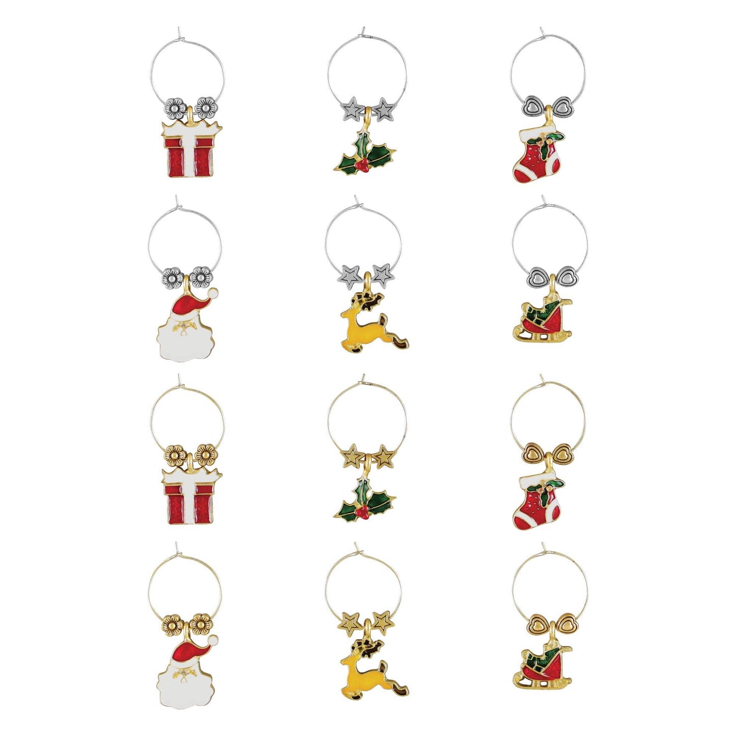 Supreme Housewares - 12-Piece Jingle Bell Wine Charms