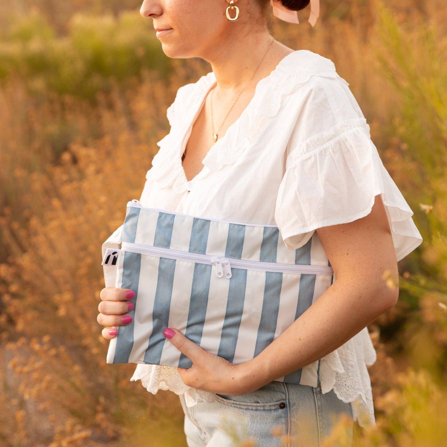 Wet/Dry Clutch: Nautical Stripe