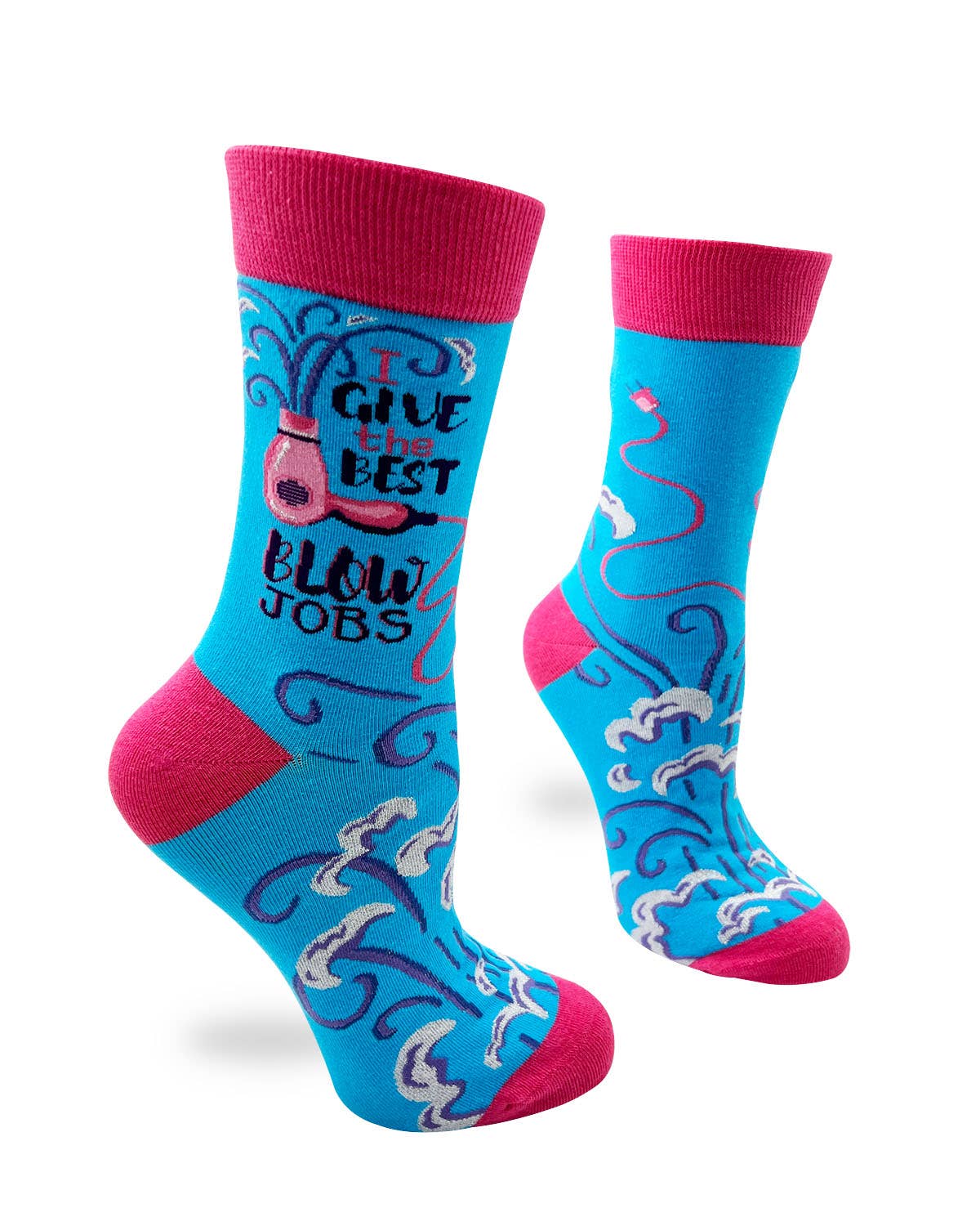 Fabdaz - Funny Hairstylist I Give the Best Blow Jobs Women's Crew Soc