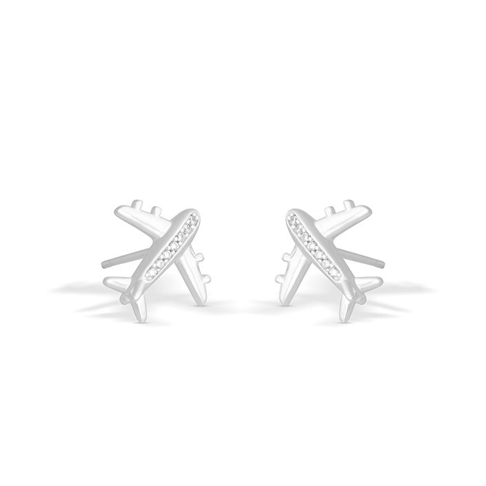Airplane Stud Earrings by Christine Kesteloo