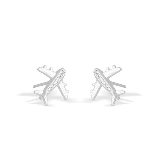 Airplane Stud Earrings by Christine Kesteloo