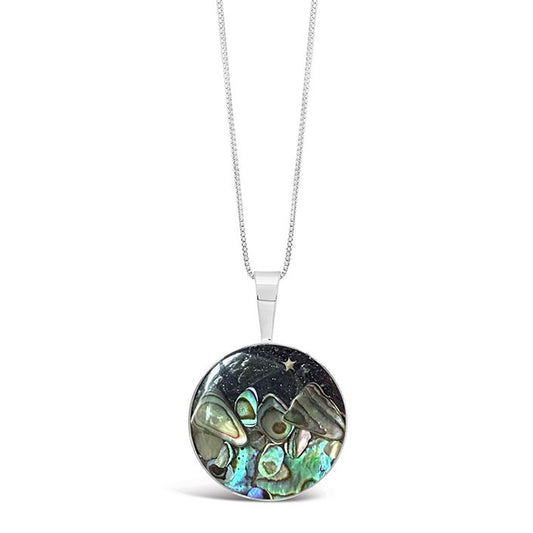Marina Necklace - Okinawa Star Sand, Blue Sandstone, & Abalone