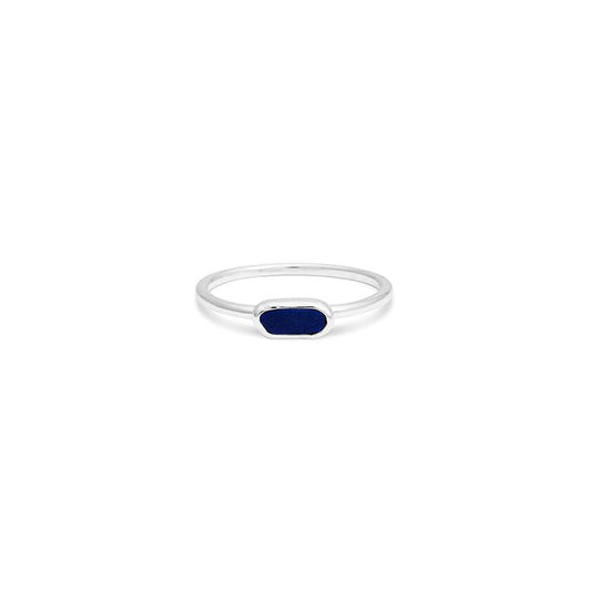 Organic Stacker Ring - Lapis - Size 8