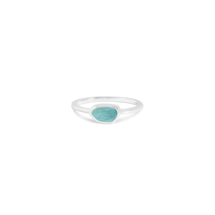 Organic Stacker Ring - Larimar - Size 9