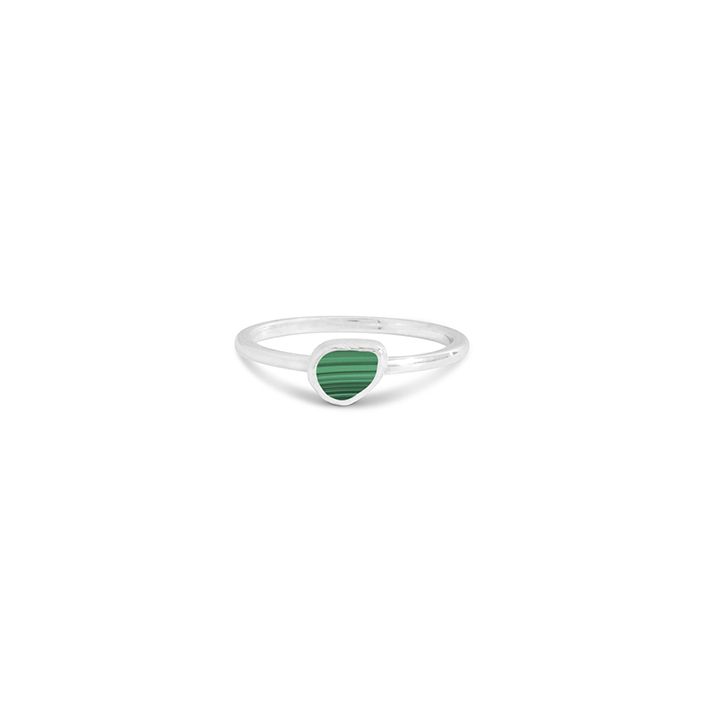 Organic Stacker Ring - Malachite - Size 8