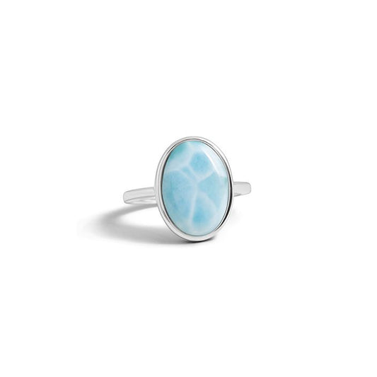 Oval Ring - Larimar Size 8