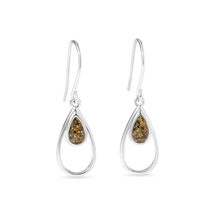 Teardrop Ripple Earrings - Petite - Abalone