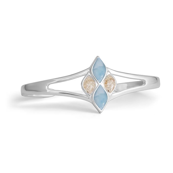 Tidepoint Cuff Bracelet - Larimar & Sand from Beaches of Cape Cod