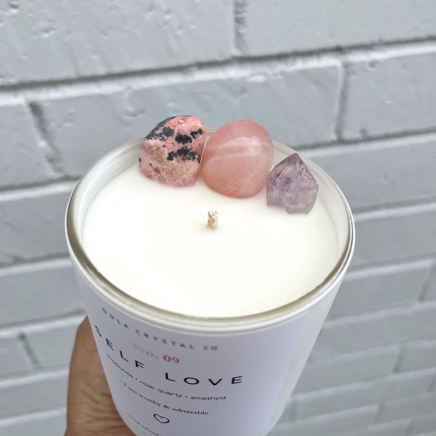 OULA CRYSTAL CO - Self Love Crystal Candle · Wholesale · Crystal Infused · Soy