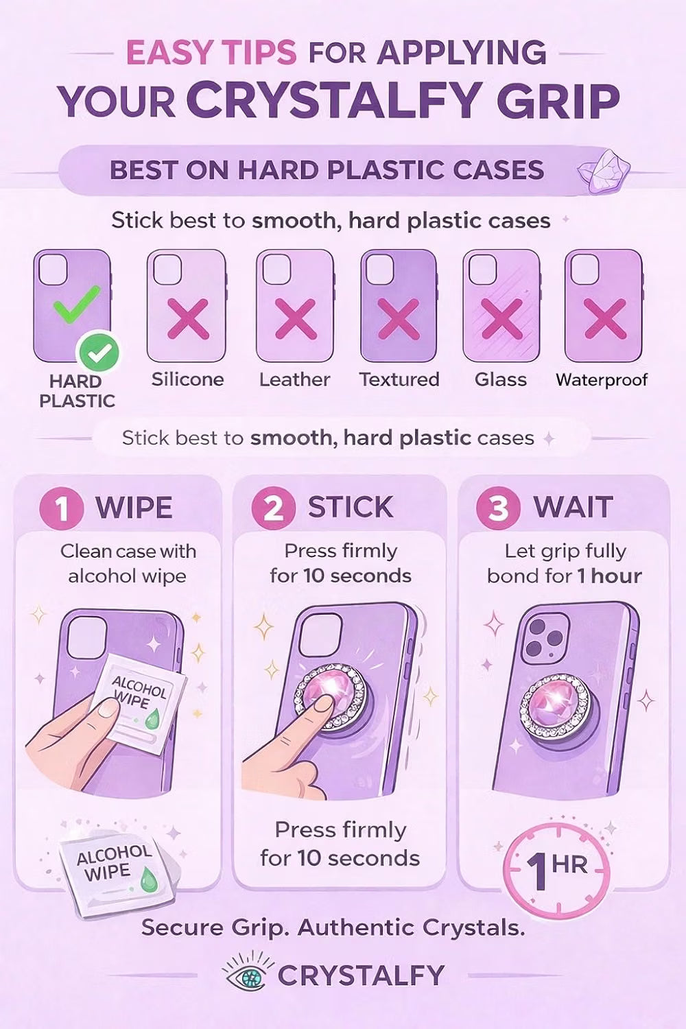 CRYSTALFY - Rose Quartz Phone Grip Holder