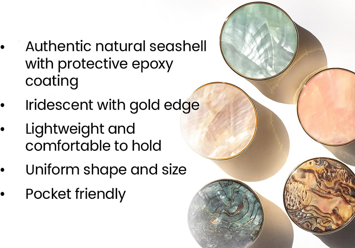 CRYSTALFY - Natural Abalone Seashell Phone Grip Holder