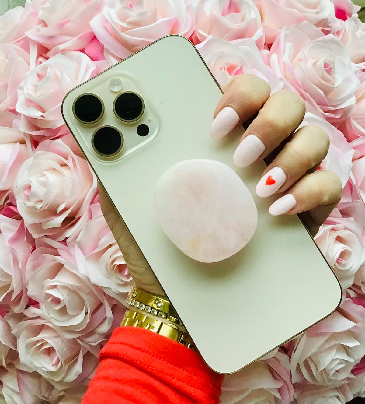 CRYSTALFY - Rose Quartz Phone Grip Holder
