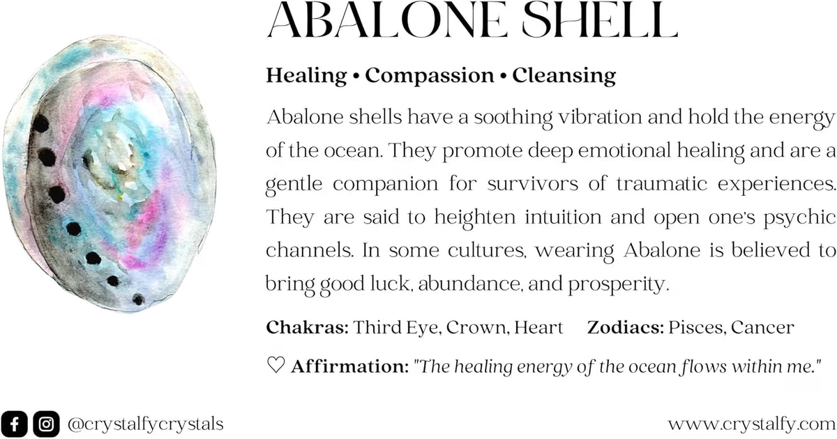 CRYSTALFY - Natural Abalone Seashell Phone Grip Holder