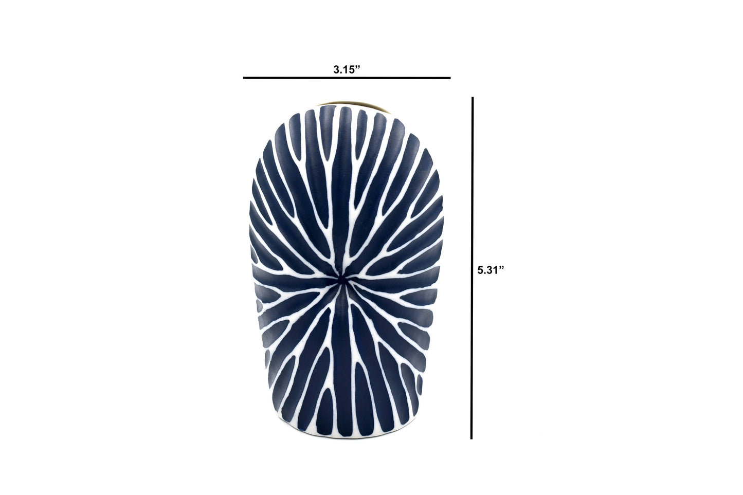 Art Floral Trading LLC - Tall Diva Porcelain Bud Vase - Blue with White Strokes