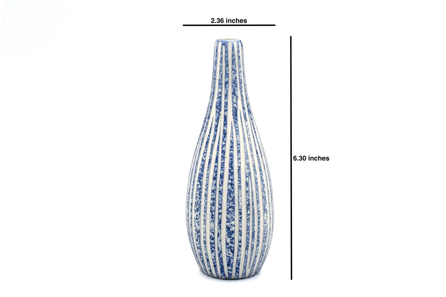 Art Floral Trading LLC - Modo Porcelain bud vase - White with Blue Strokes