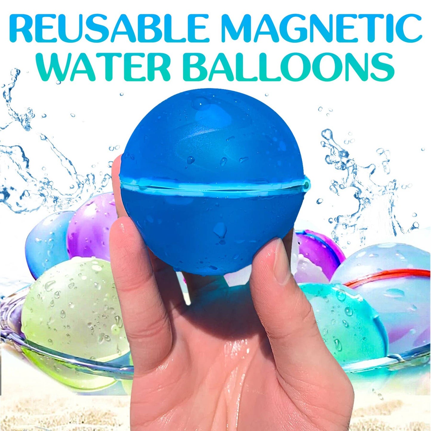 Magnetic Reusable Water Balloons Quick Fill Refillable: 6 pcs set