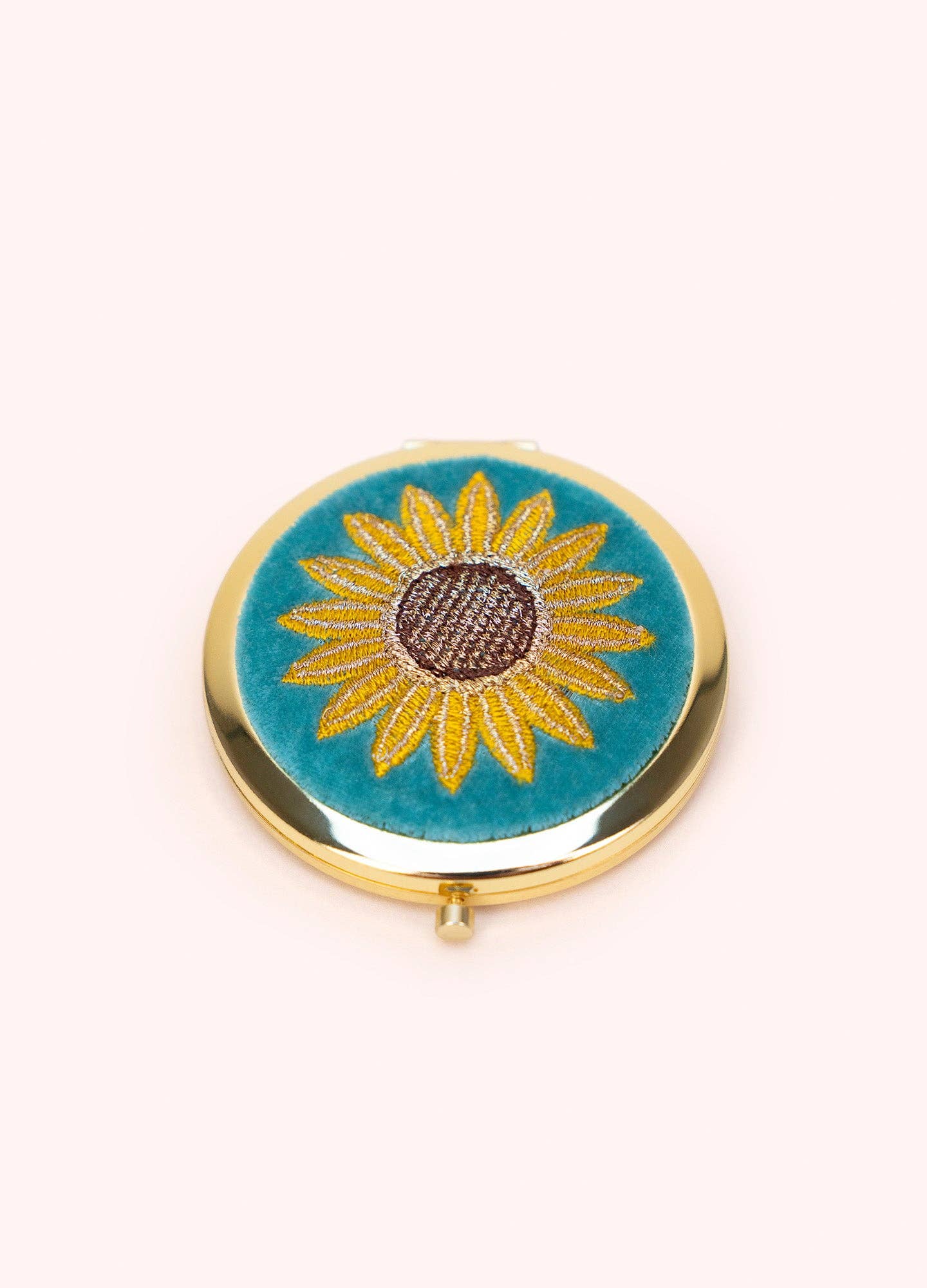Embroidered Compact Mirror - Summer Sunflower