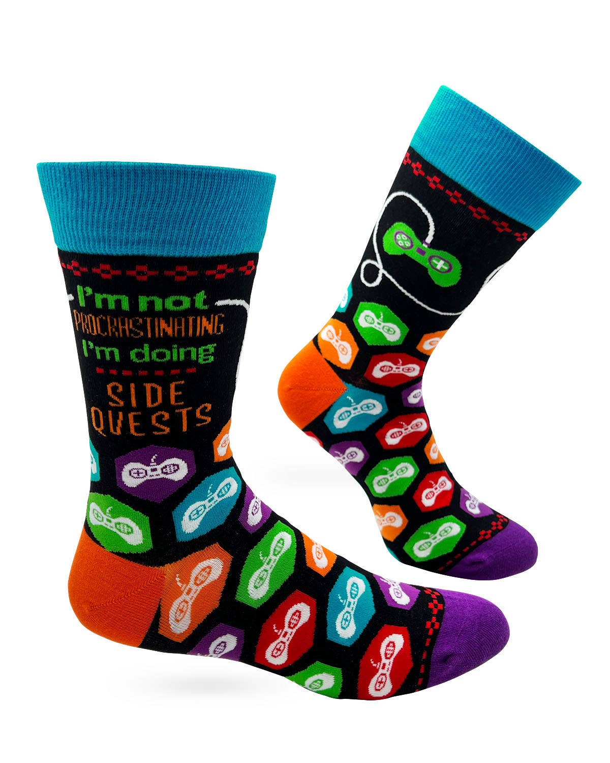 Fabdaz - I'm Not Procrastinating I'm Doing Side Quests Men's Novelty Crew Socks