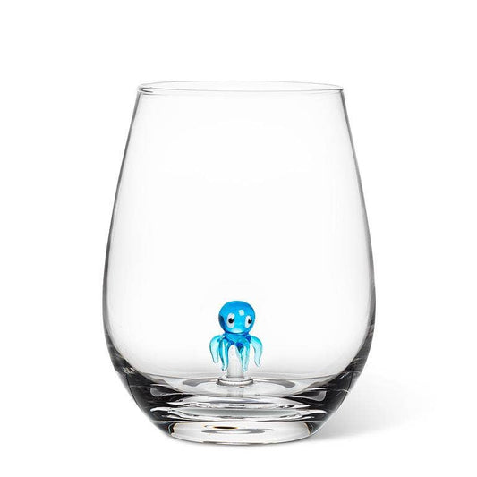 Octopus Icon Stemless Wine Glass