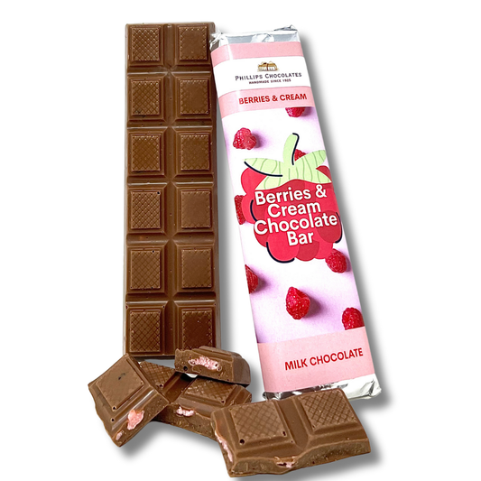 Phillips Chocolates - Berries & Cream Milk Chocolate Bar