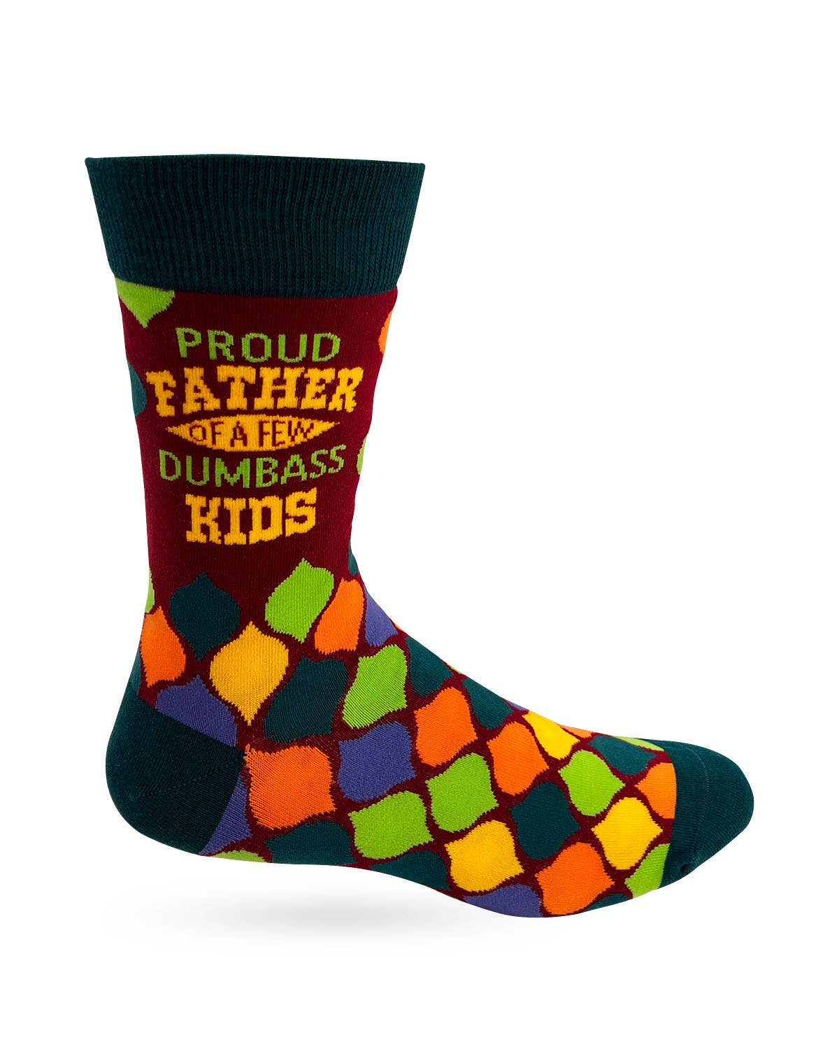 Fabdaz - Proud Father of a Few Dumbass Kids Men's Novelty Crew Socks