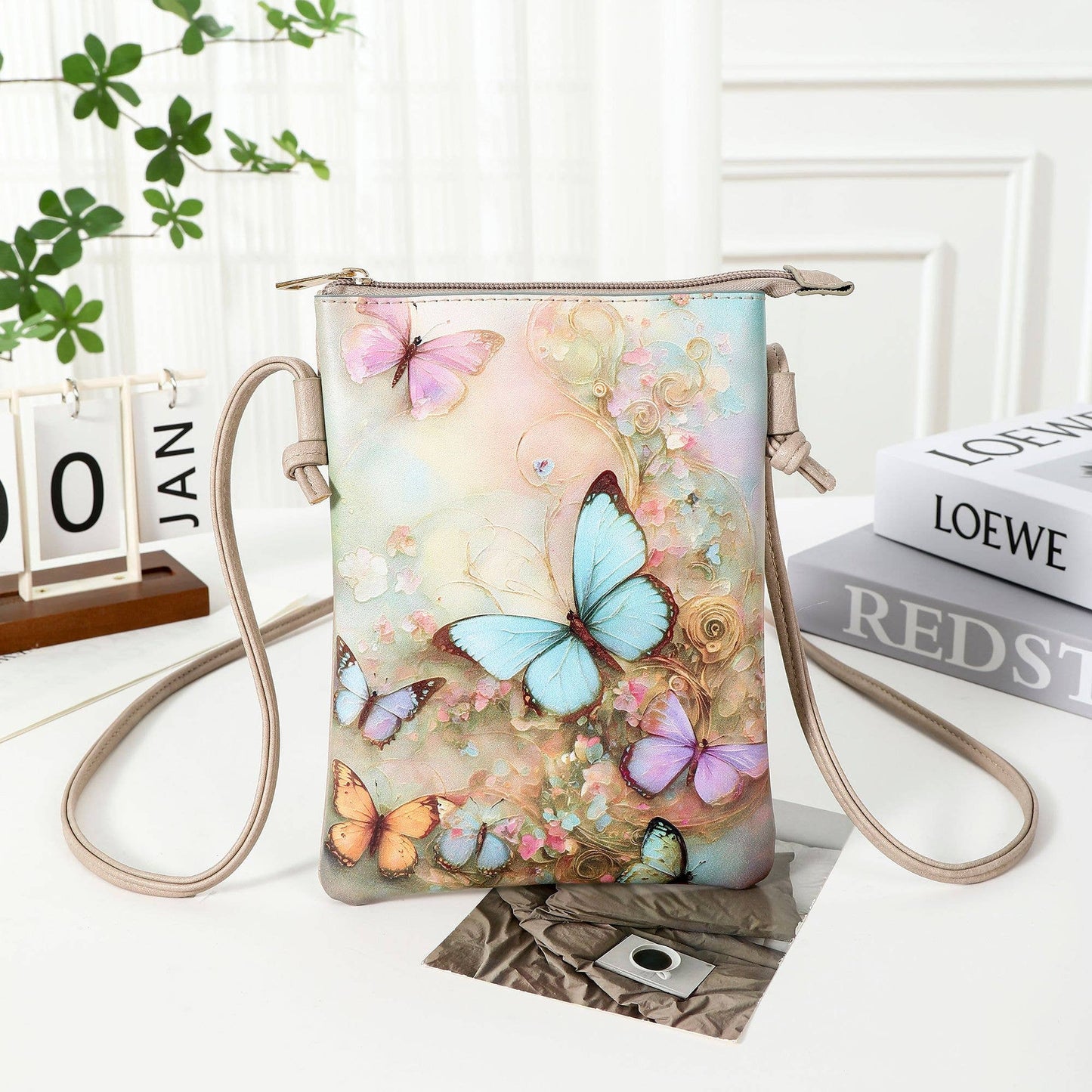 Shine Mark Accessories - Colour Print Cellphone Bag - Butterfly with Flower