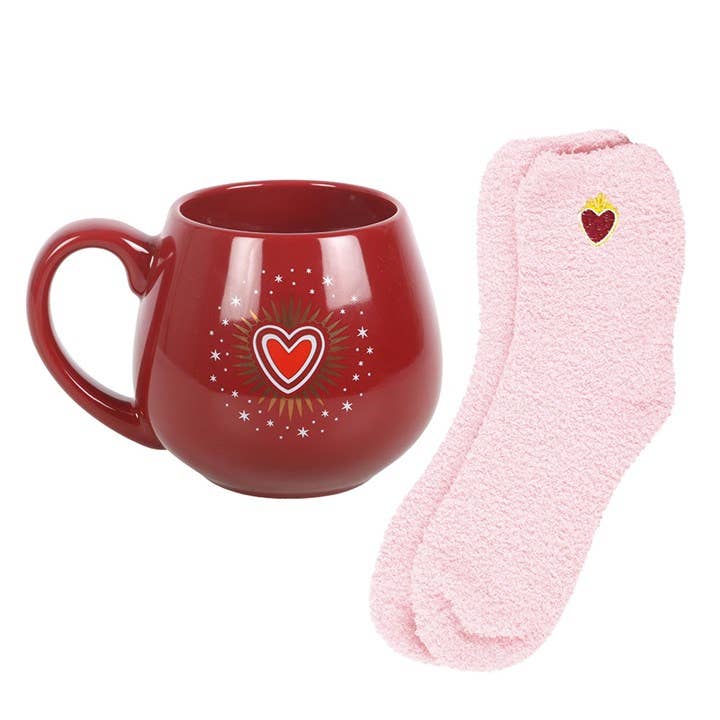 Heart Mug and Socks Set