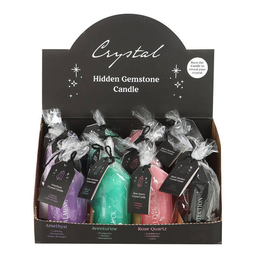 Small Hidden Crystal Candles in Display