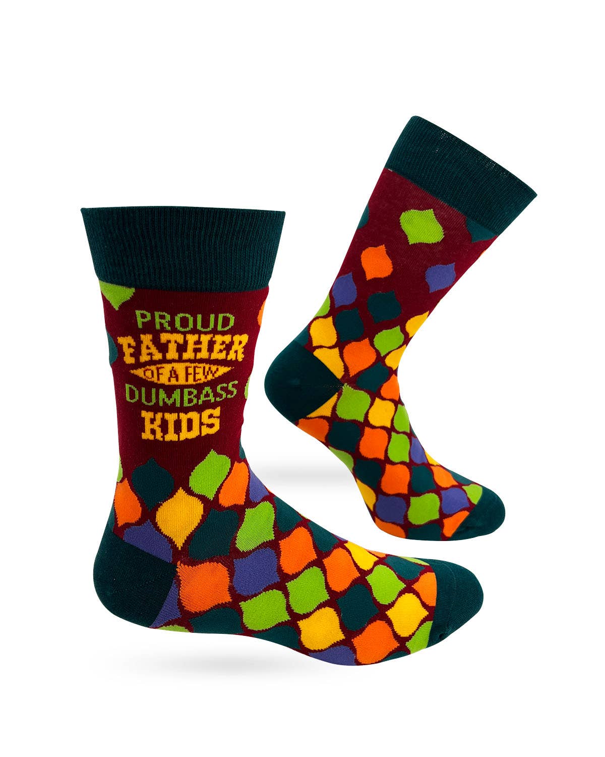 Fabdaz - Proud Father of a Few Dumbass Kids Men's Novelty Crew Socks