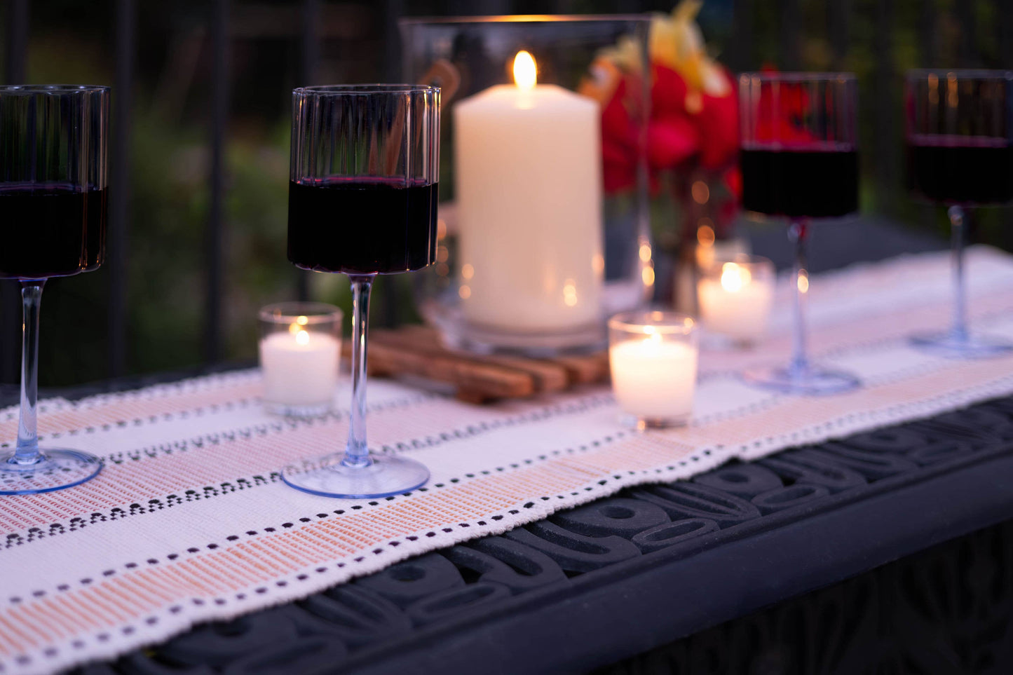 Jeanne Fitz - Scalloped Edge Glasses, wine, Blue