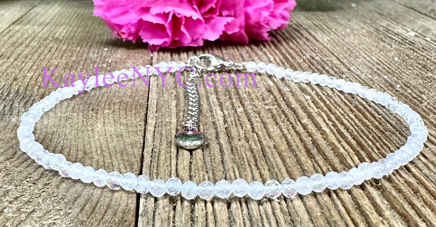 2mm Natural Moonstones Anklets Crystal Healing