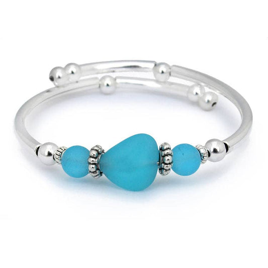 Aqua Sea Glass Bracelet
