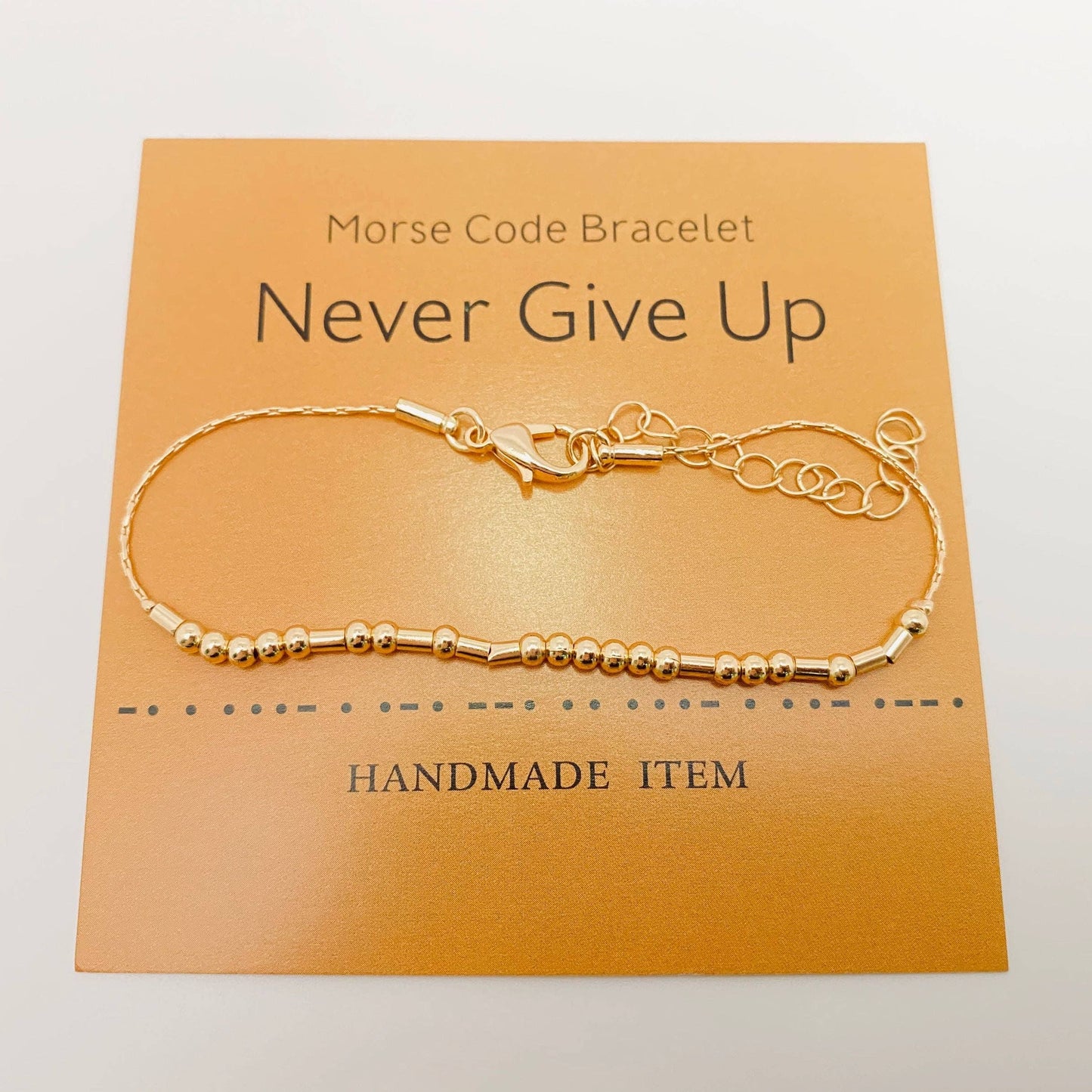 Mio Queena - Handmade Golden Morse Code Bracelet: Friend