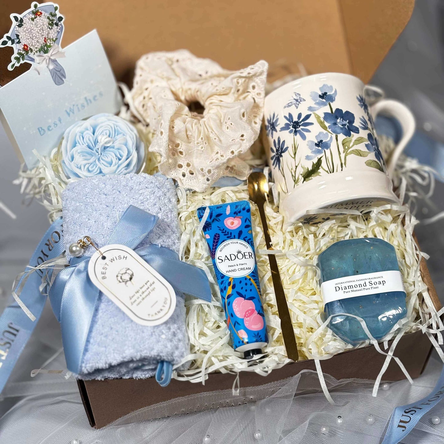 OH MY BOX - Blue Relaxation Gift Box | 8 Pcs Self Care Set for Women
