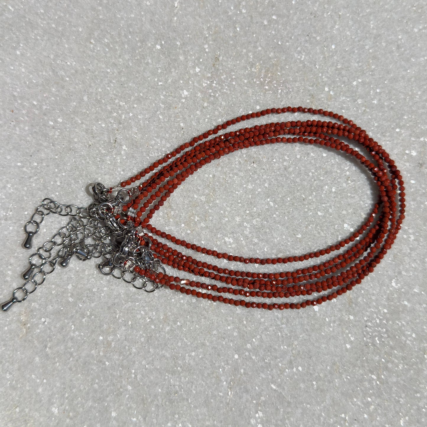 Natural Red Jasper Anklets