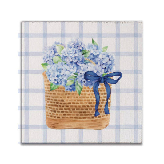 Rustic Marlin - Hydrangea Blue Flower In Basket Square Magnet