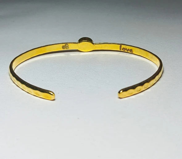 Freedom Stone Emerald Love Bracelet - Gold Plated over Brass
