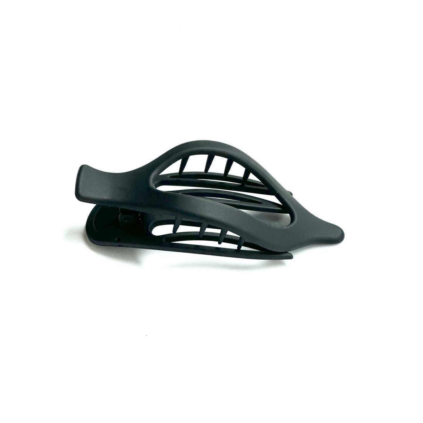 Large Wide Flat Lay Down Hair Clip Matte Black