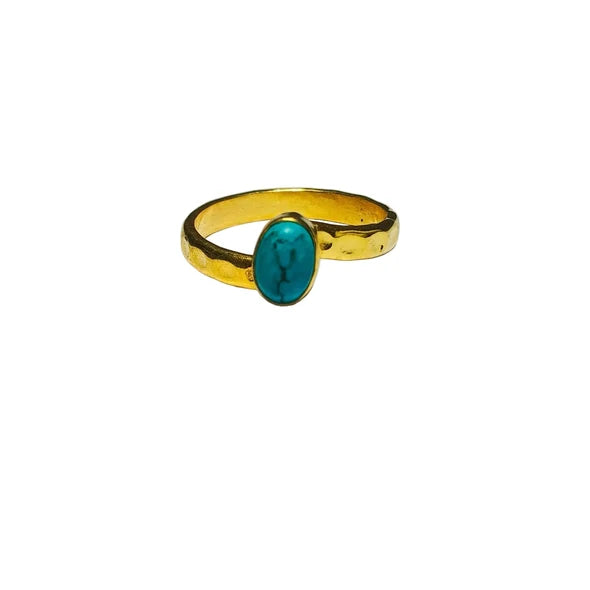 Freedom Stone Turquoise Freedom Ring - Gold Plated over Brass