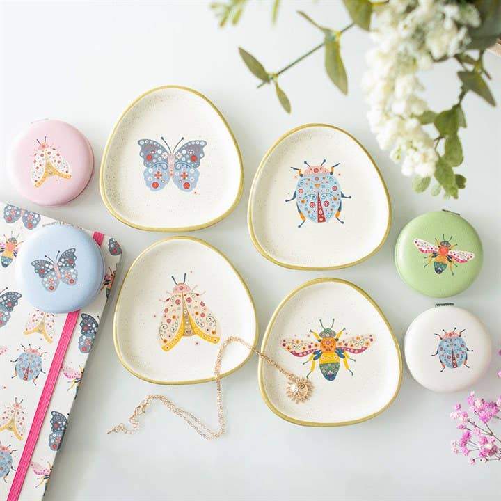 Floral Bug Trinket Dishes