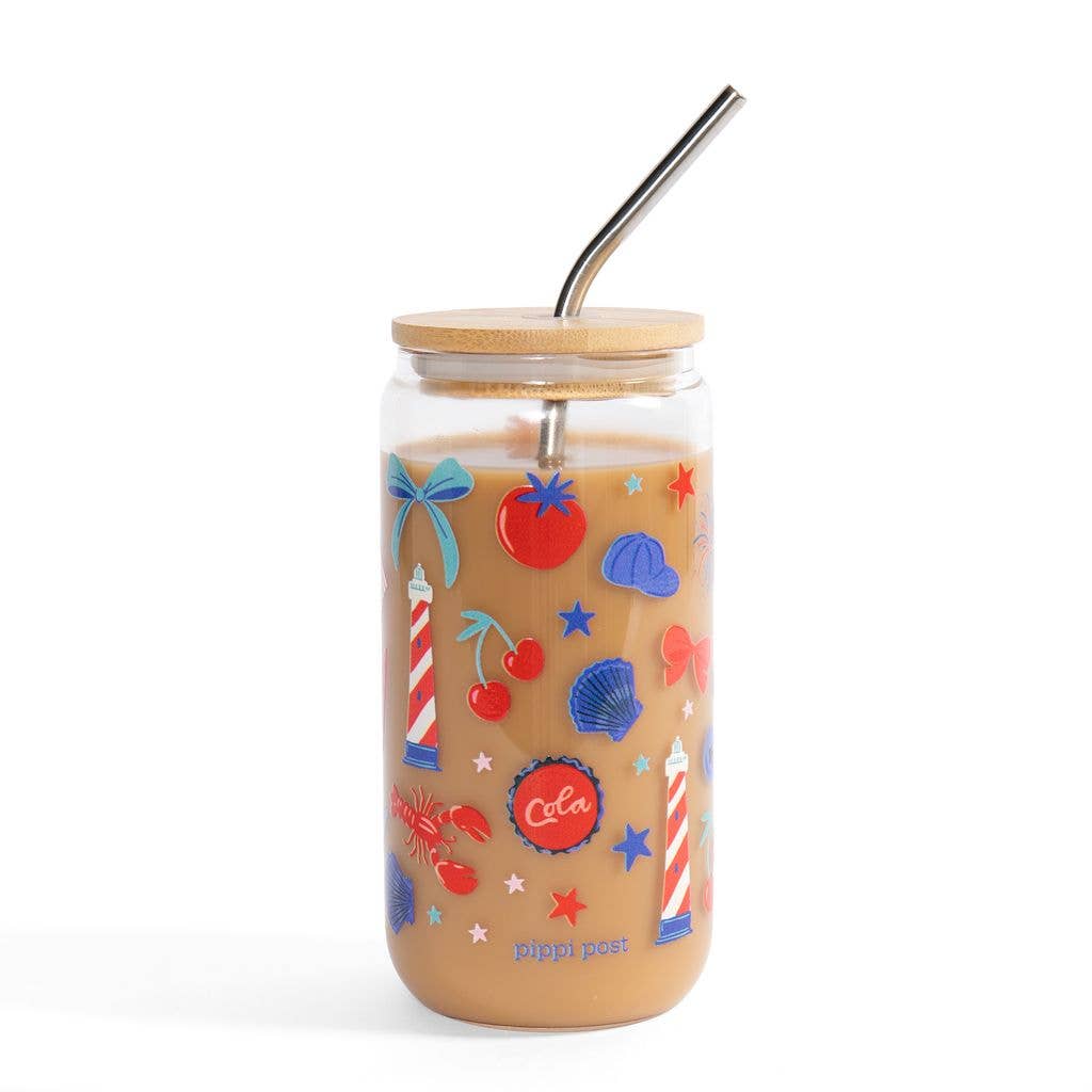 Coastal Americana Glass Can