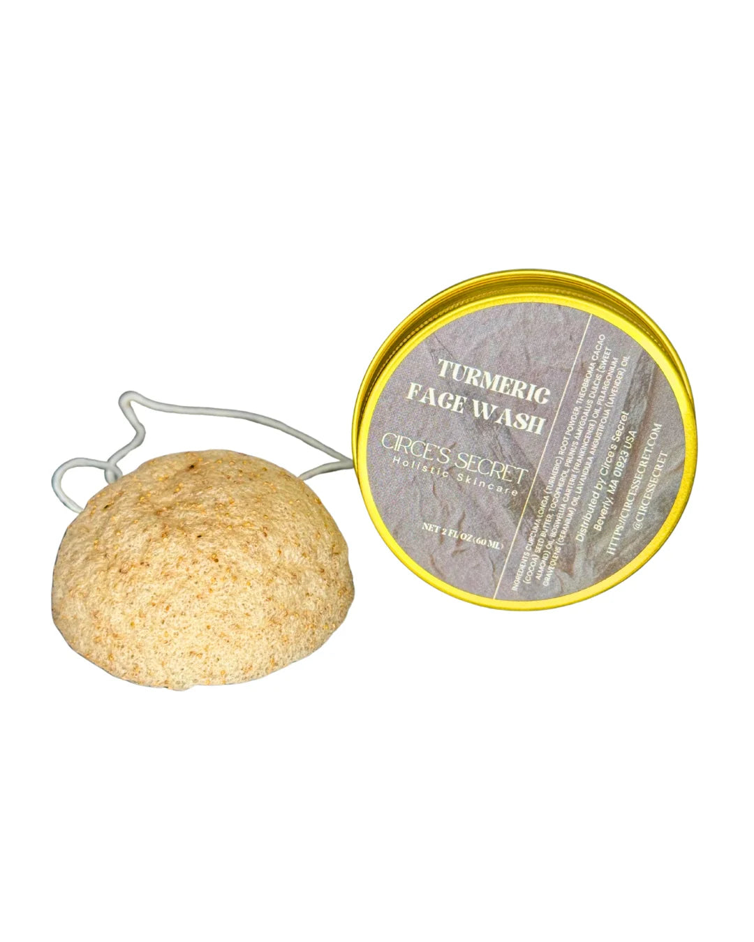 Circe's Secret - Turmeric Face Wash Tin and Konjac Sponge