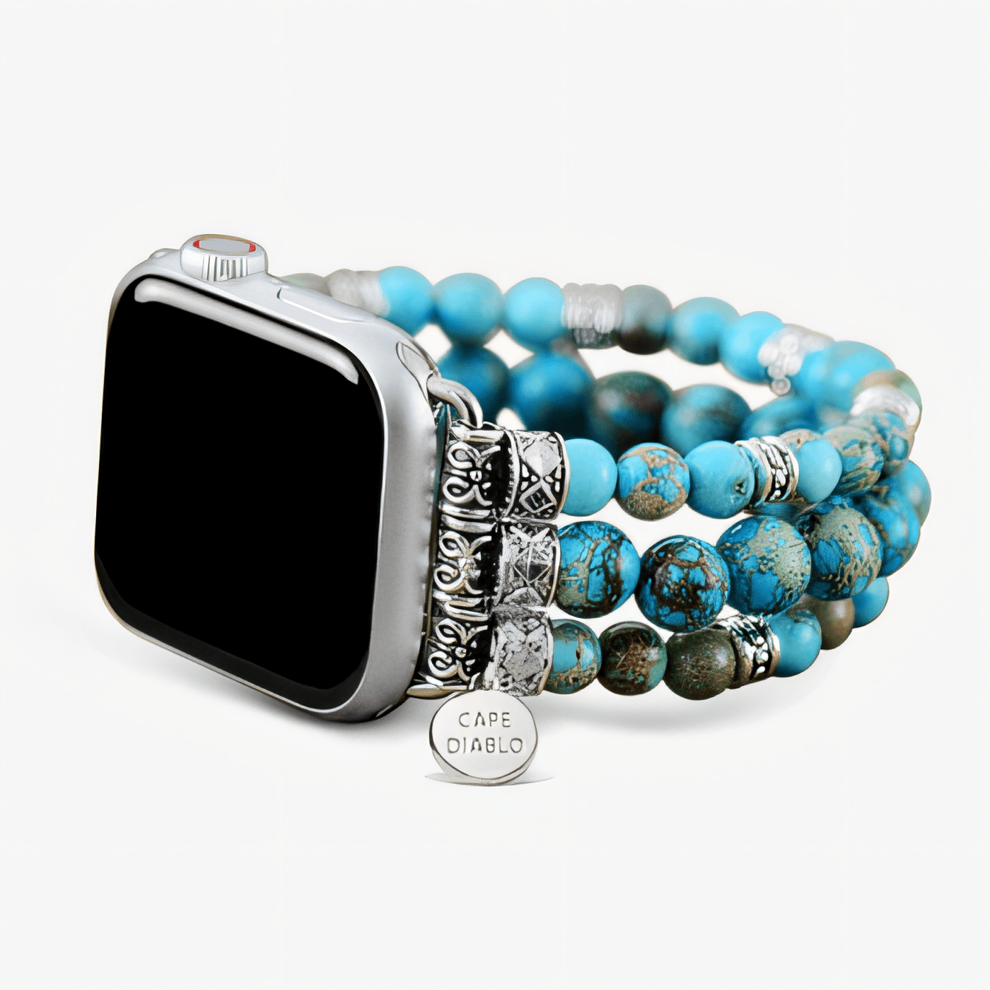 Cape Diablo - Imperial Jasper Stretch Apple Watch Strap: Turquoise