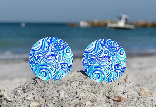 Dulce Press - Blue Preppy Car Coaster