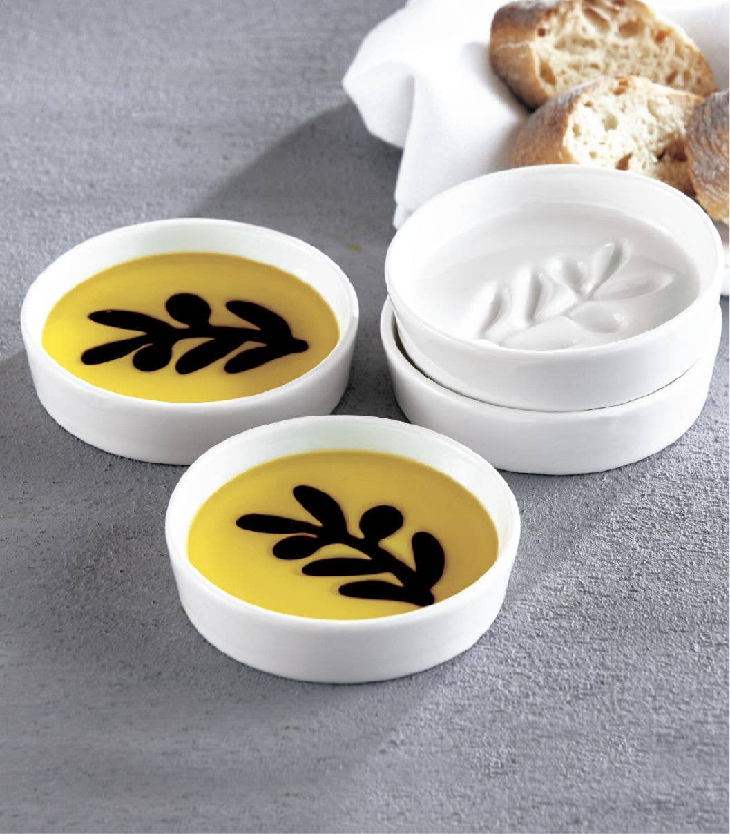 Jeanne Fitz - Olive Oil and Balsamic Vinegar Set of 4 Dipping Plates