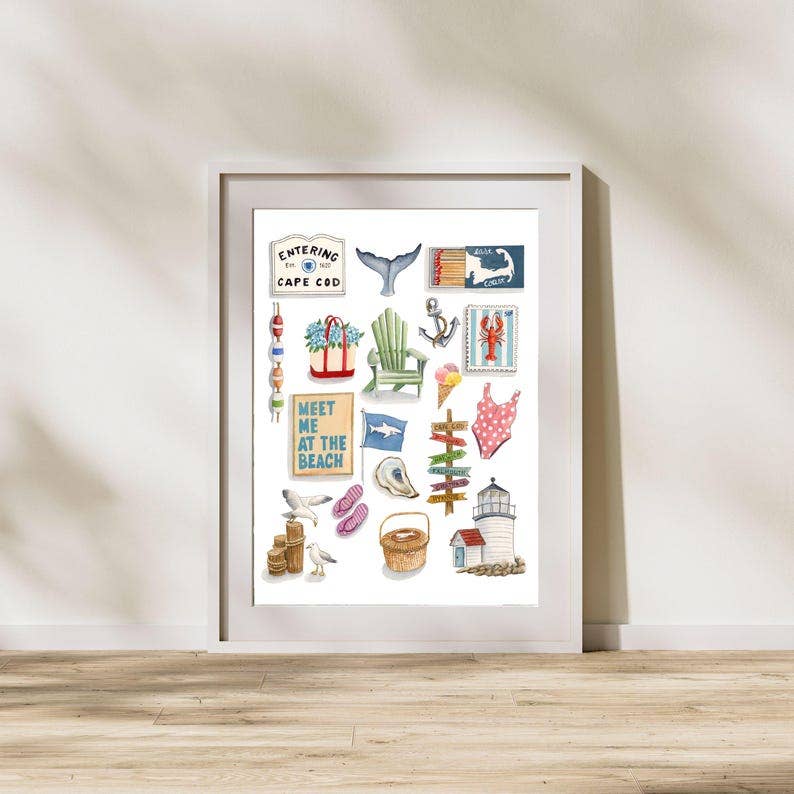 Fiona and Honey Designs - Cape Cod Illustration Watercolor Painting