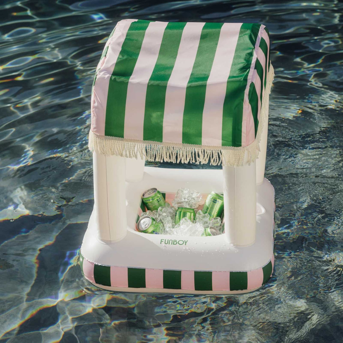 Floating Cabana Bar - Green and Pink